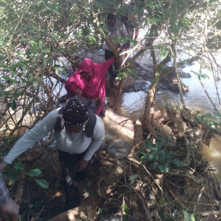 Finding samples in flowing river